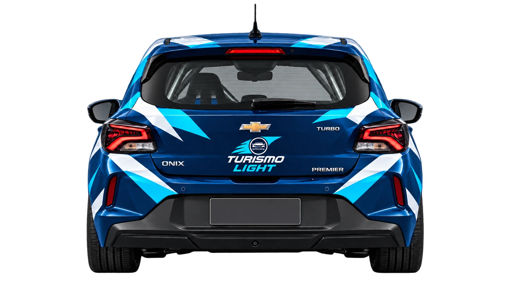 Onix Premier 2027 Turismo Light com apenas o banco do motorista — vista traseira