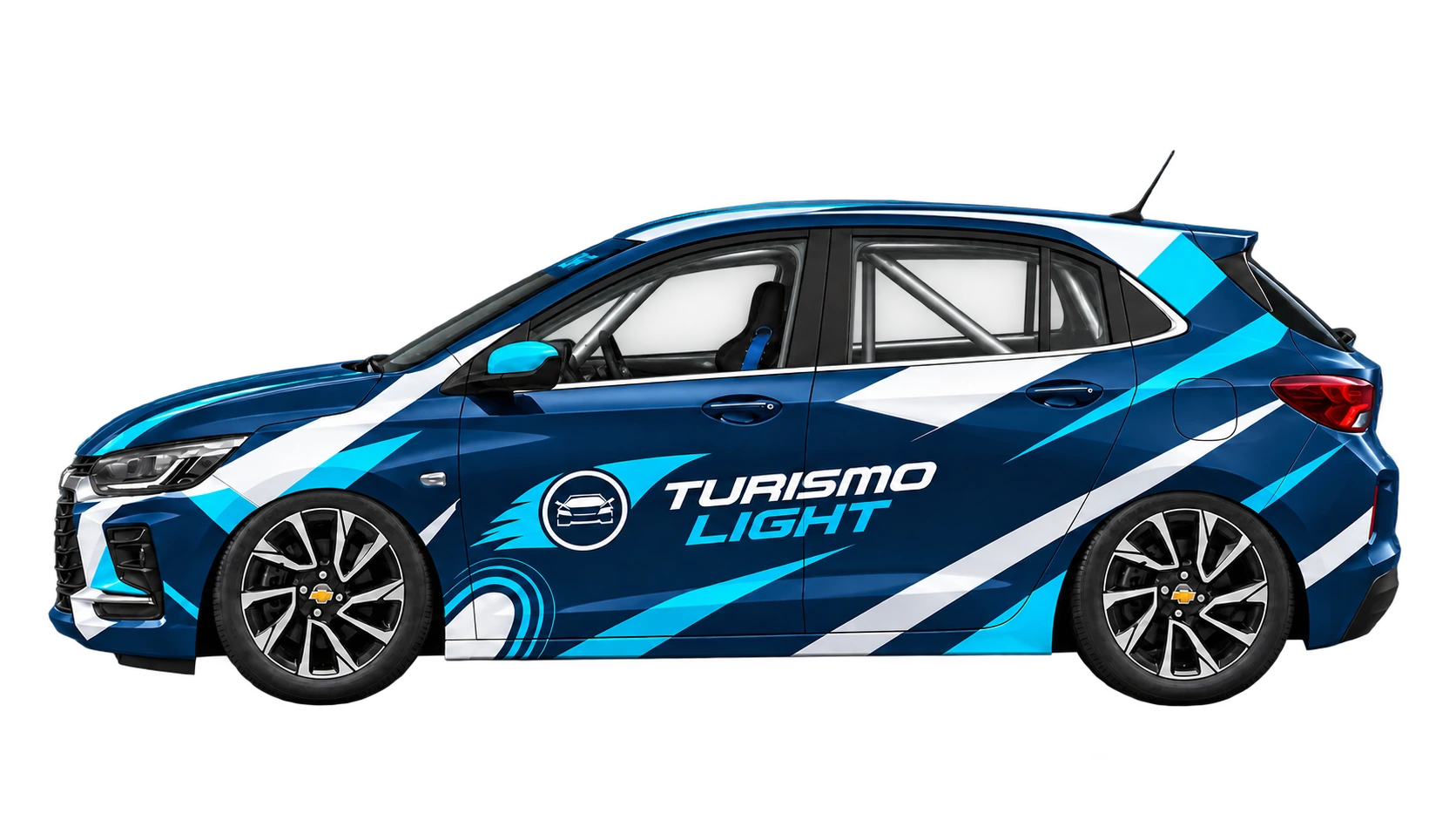 Onix Turismo Light com apenas o banco do motorista — vista lateral